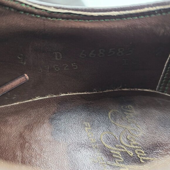 Vintage Florsheim Royal Imperial Brown Leather Longwing Derby Mens 9 Dress Shoes - Picture 8 of 13